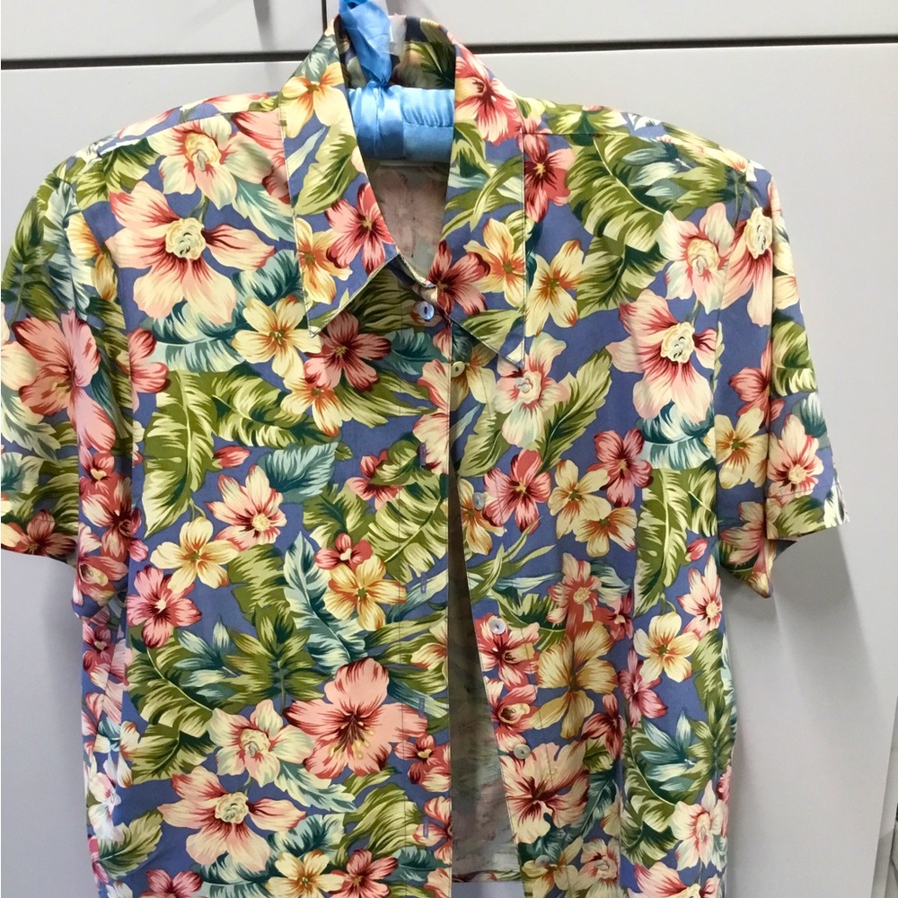 Silk club short sleeve Hawaiian print shirt